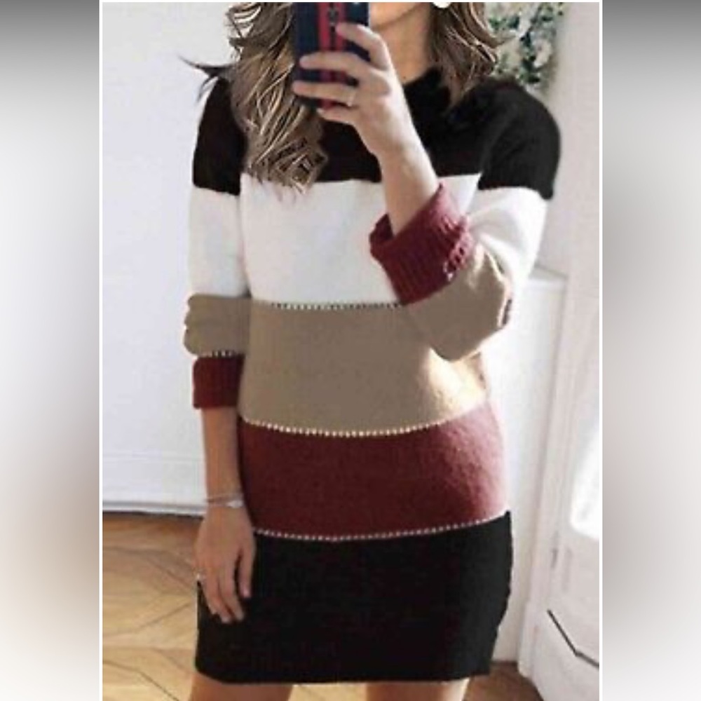 Color Block Sweater Dress